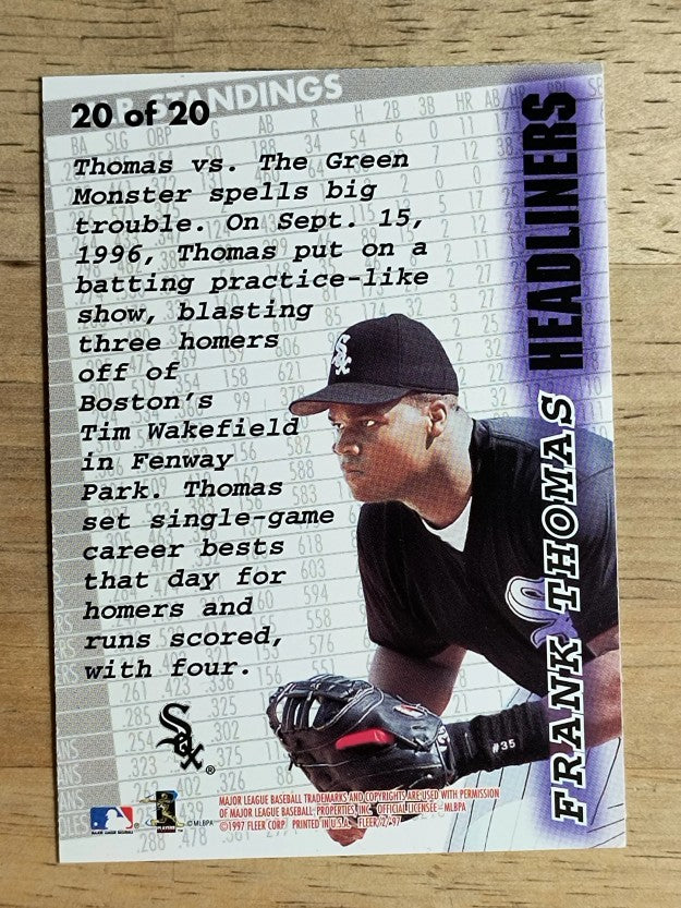 1997 Fleer Headliners #20 Frank Thomas