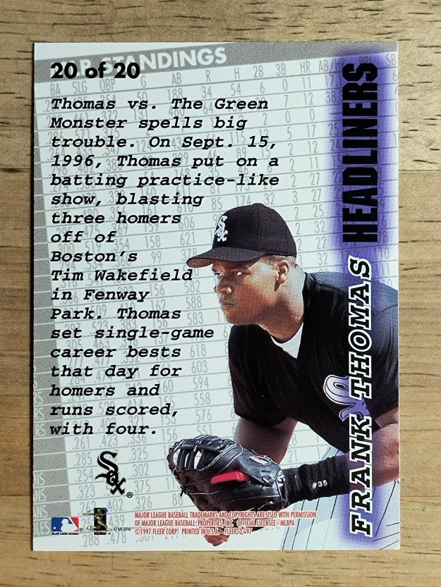 1997 Fleer Headliners #20 Frank Thomas