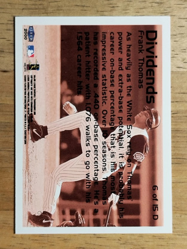 2000 Fleer Tradition Dividends #D6 Frank Thomas