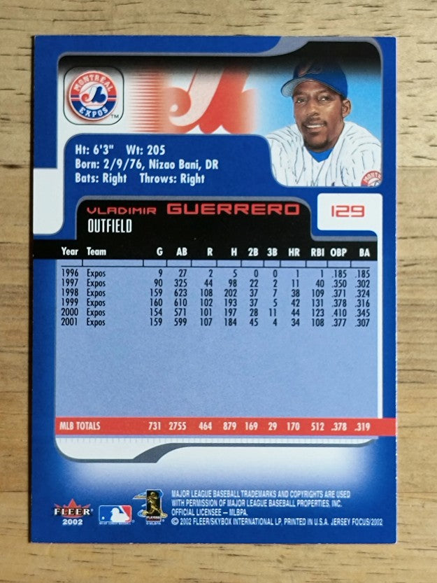 2002 Fleer Focus JE #129 Vladimir Guerrero