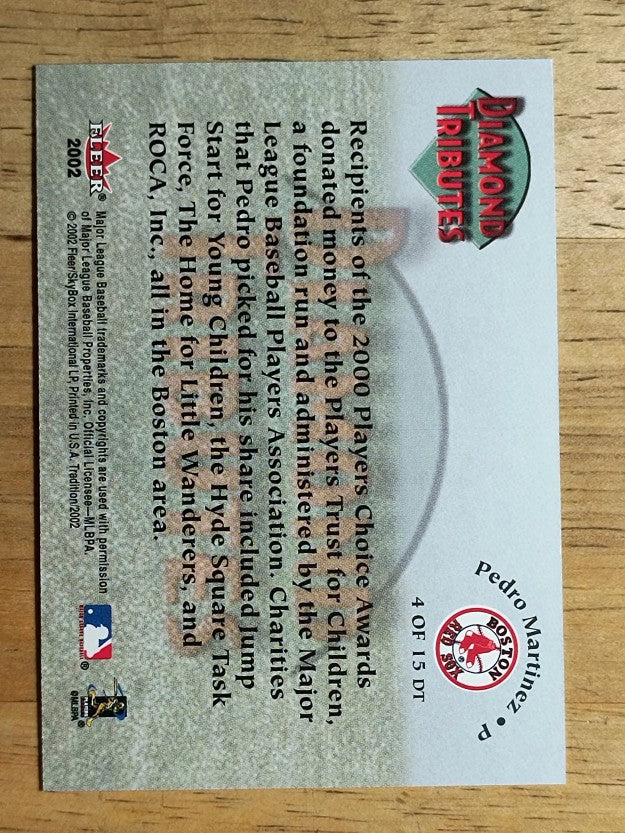 2002 Fleer Tradition Diamond Tributes #4 Pedro Martinez