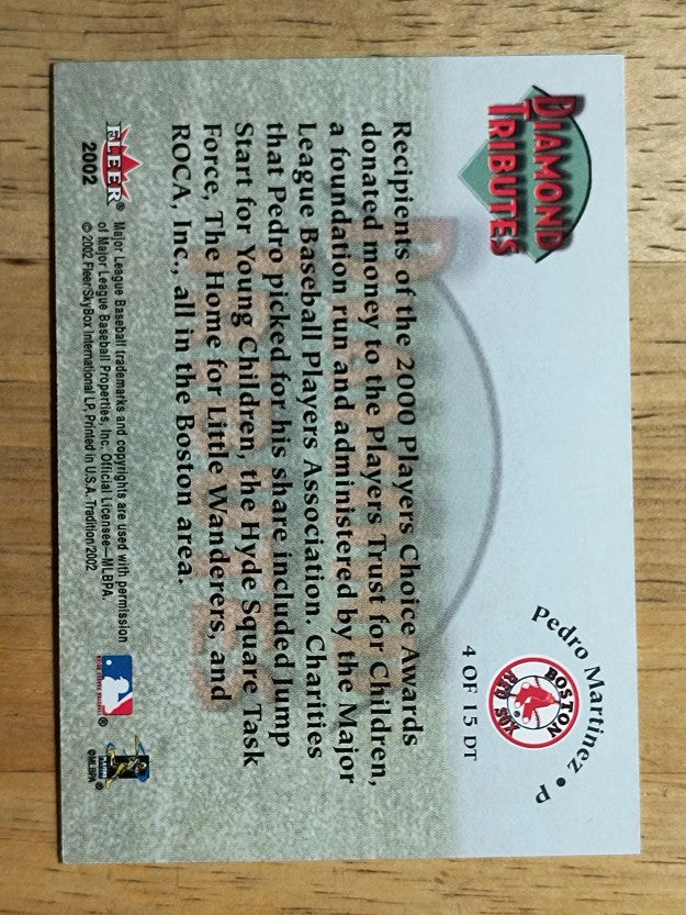 2002 Fleer Tradition Diamond Tributes #4 Pedro Martinez