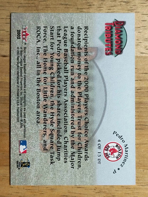 2002 Fleer Tradition Diamond Tributes #4 Pedro Martinez