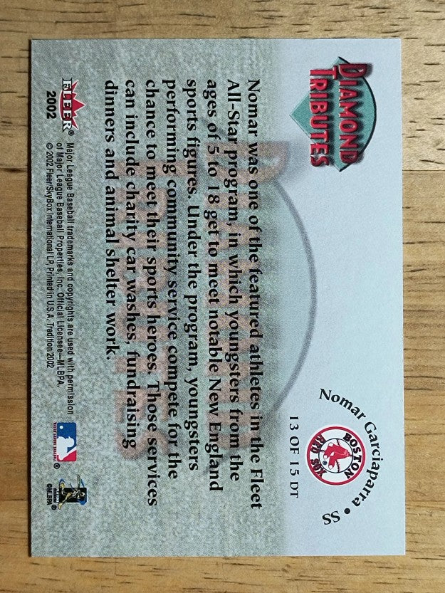 2002 Fleer Tradition Diamond Tributes #13 Nomar Garciaparra (NM)