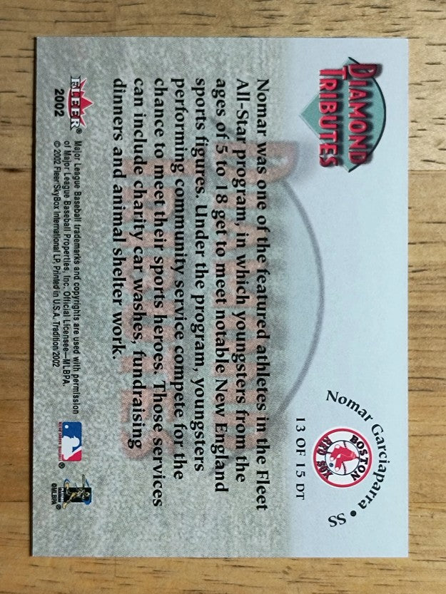2002 Fleer Tradition Diamond Tributes #13 Nomar Garciaparra