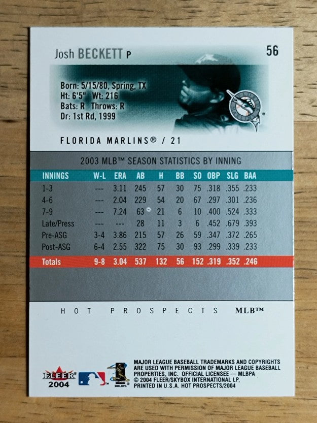 2004 Hot Prospects Draft #56 Josh Beckett