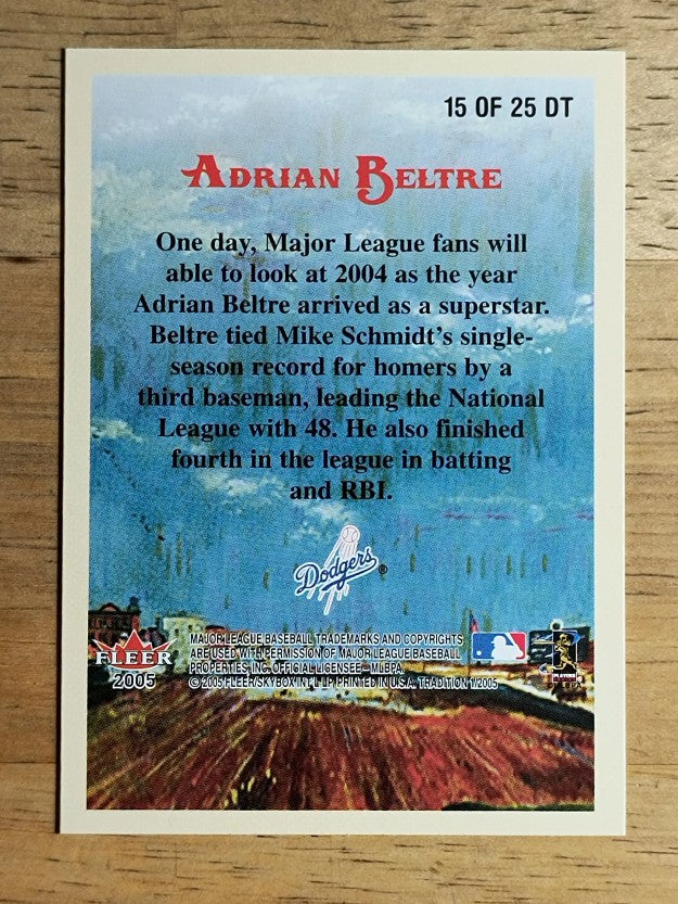 2005 Fleer Tradition Diamond Tributes #15 Adrian Beltre