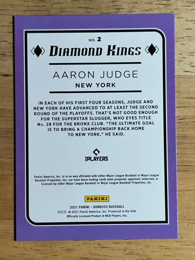 2021 Donruss #2 Aaron Judge DK