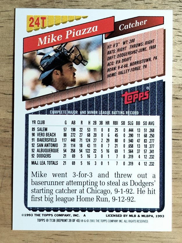 2001 Topps Traded #T138 Mike Piazza 93