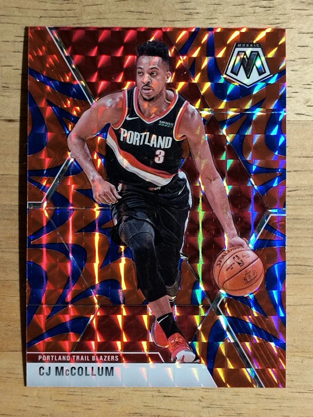 2019-20 Panini Mosaic Mosaic Blue Reactive #15 CJ McCollum