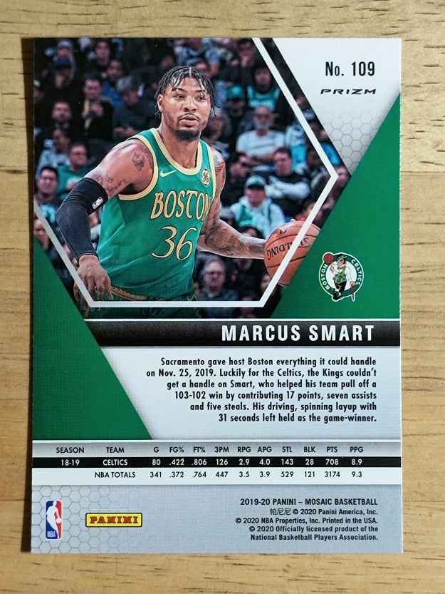 2019-20 Panini Mosaic Mosaic Orange Reactive #109 Marcus Smart