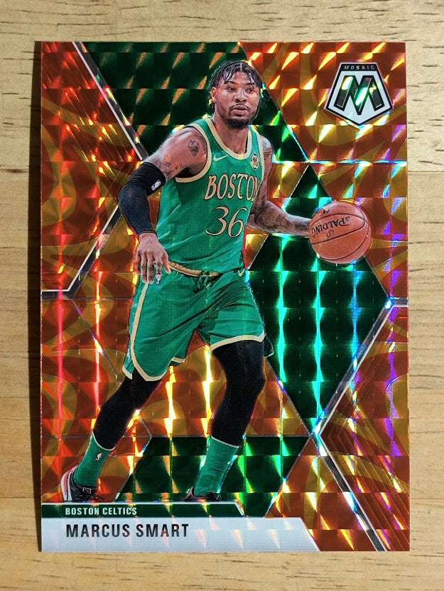 2019-20 Panini Mosaic Mosaic Orange Reactive #109 Marcus Smart