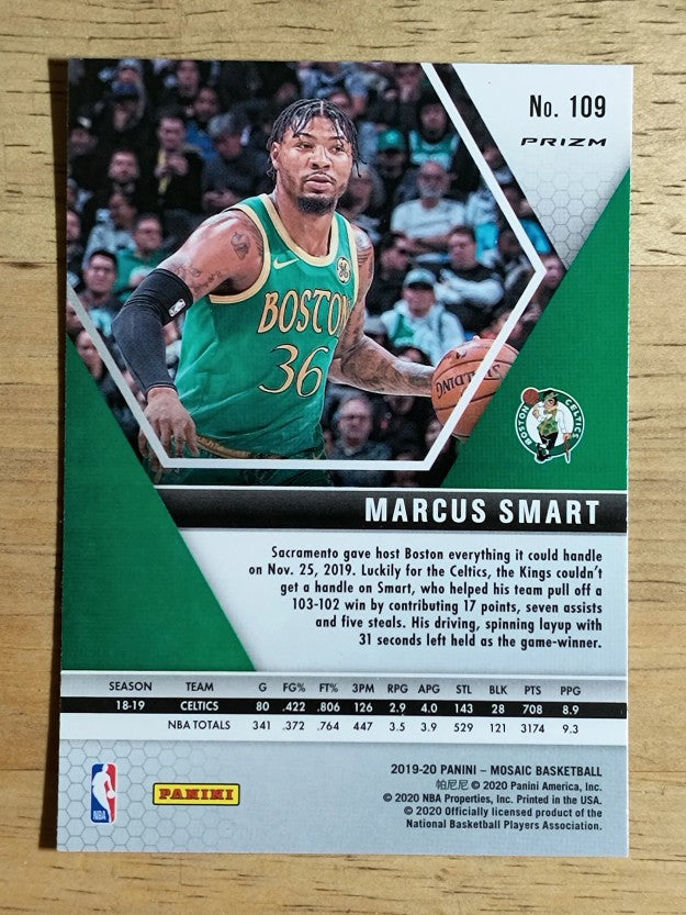 2019-20 Panini Mosaic Mosaic Orange Reactive #109 Marcus Smart