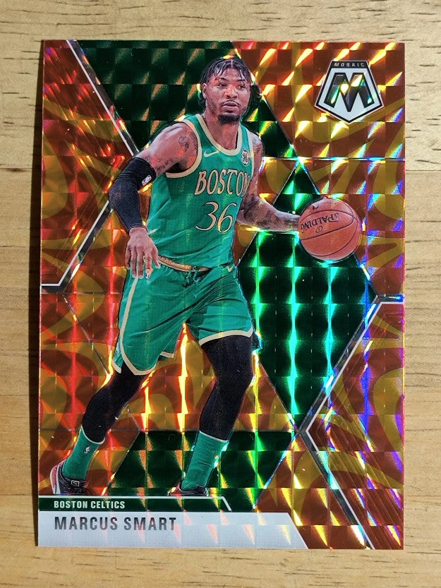 2019-20 Panini Mosaic Mosaic Orange Reactive #109 Marcus Smart