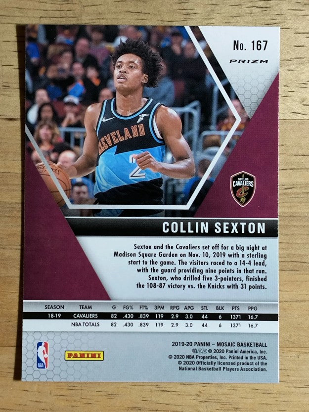 2019-20 Panini Mosaic Mosaic Orange Reactive #167 Collin Sexton
