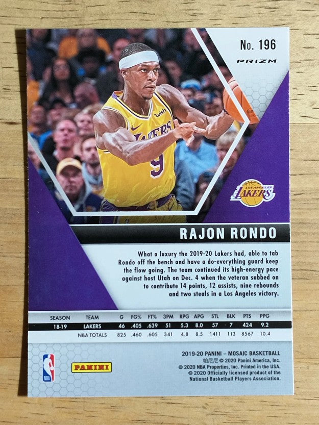 2019-20 Panini Mosaic Mosaic Orange Reactive #196 Rajon Rondo