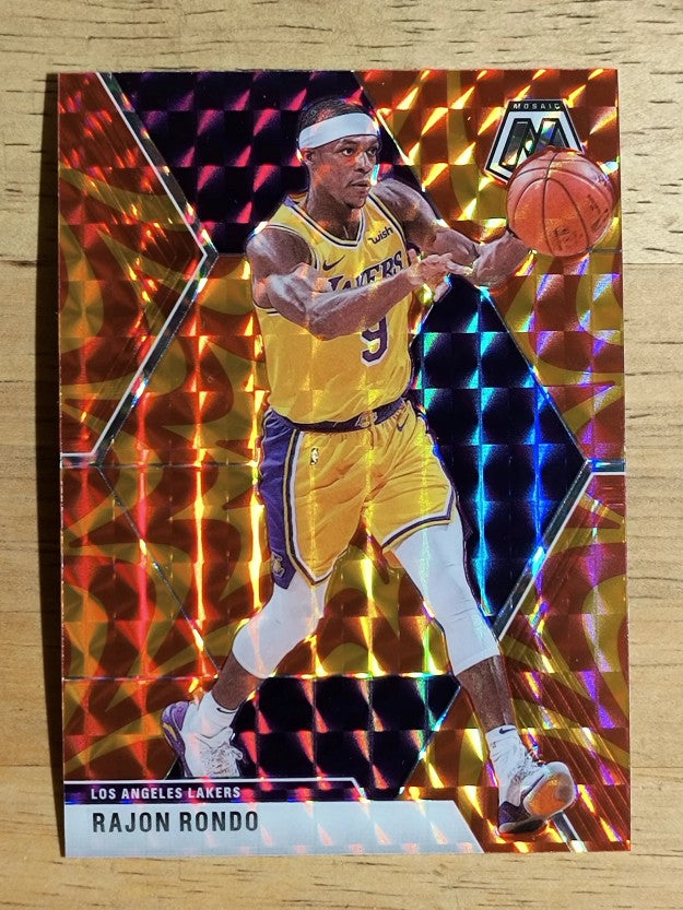 2019-20 Panini Mosaic Mosaic Orange Reactive #196 Rajon Rondo