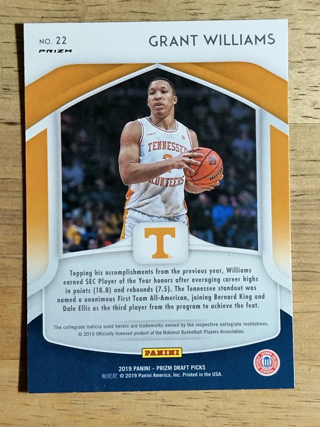 2019-20 Panini Prizm Draft Picks Prizms Blue #22 Grant Williams AA