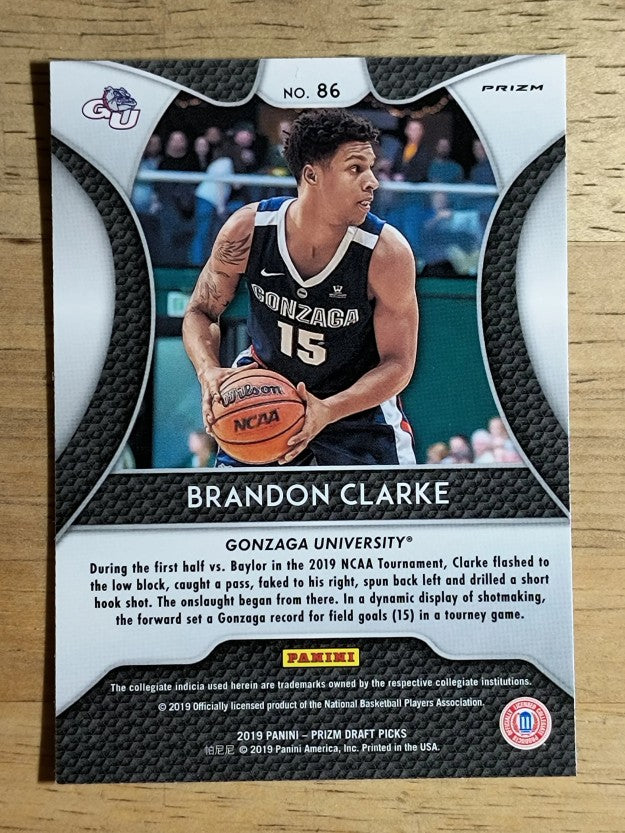 2019-20 Panini Prizm Draft Picks Prizms Silver #86 Brandon Clarke