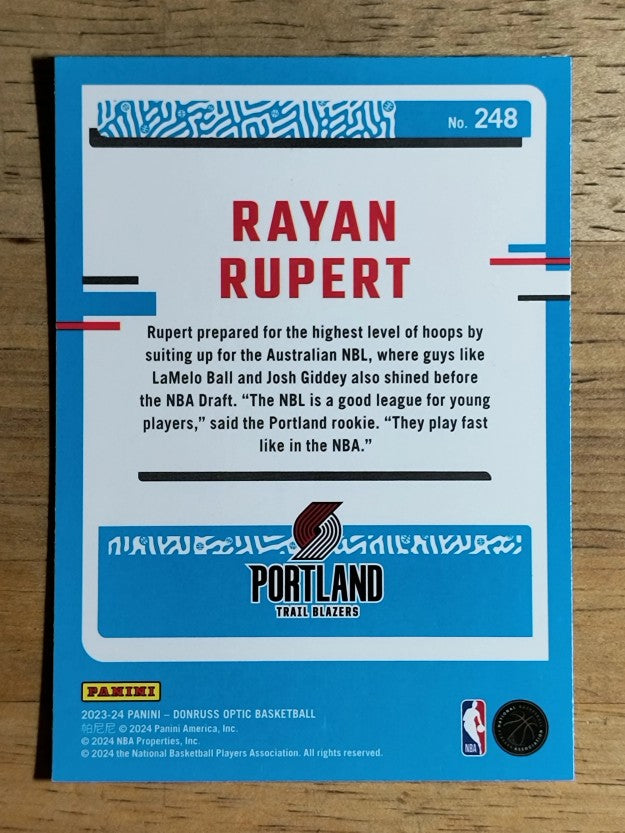 2023-24 Donruss Optic #248 Rayan Rupert RR RC