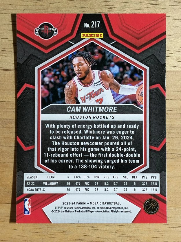 2023-24 Panini Mosaic #217 Cam Whitmore RC