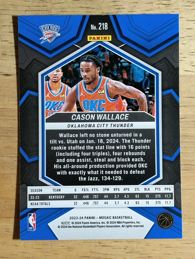 2023-24 Panini Mosaic #218 Cason Wallace RC