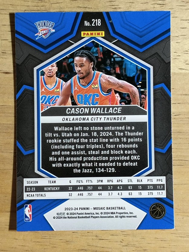 2023-24 Panini Mosaic #218 Cason Wallace RC