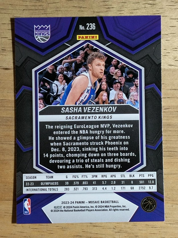 2023-24 Panini Mosaic #236 Sasha Vezenkov RC