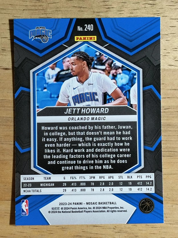 2023-24 Panini Mosaic #240 Jett Howard RC