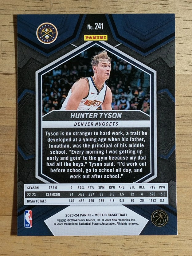 2023-24 Panini Mosaic #241 Hunter Tyson RC