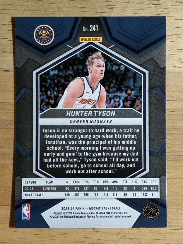2023-24 Panini Mosaic #241 Hunter Tyson RC