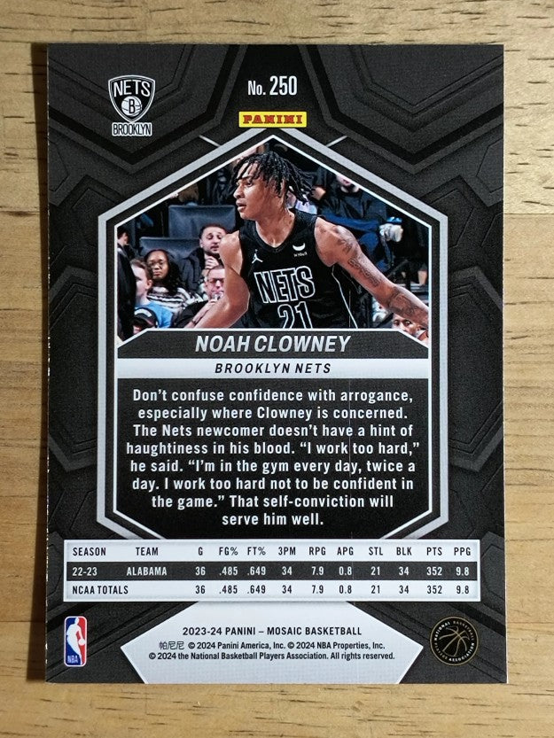 2023-24 Panini Mosaic #250 Noah Clowney RC