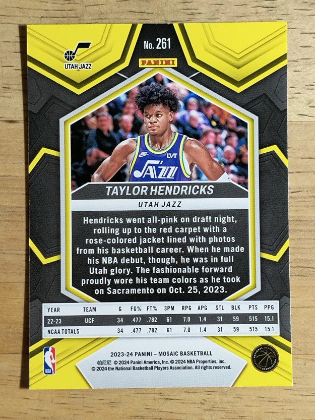 2023-24 Panini Mosaic #261 Taylor Hendricks/NBA Debut