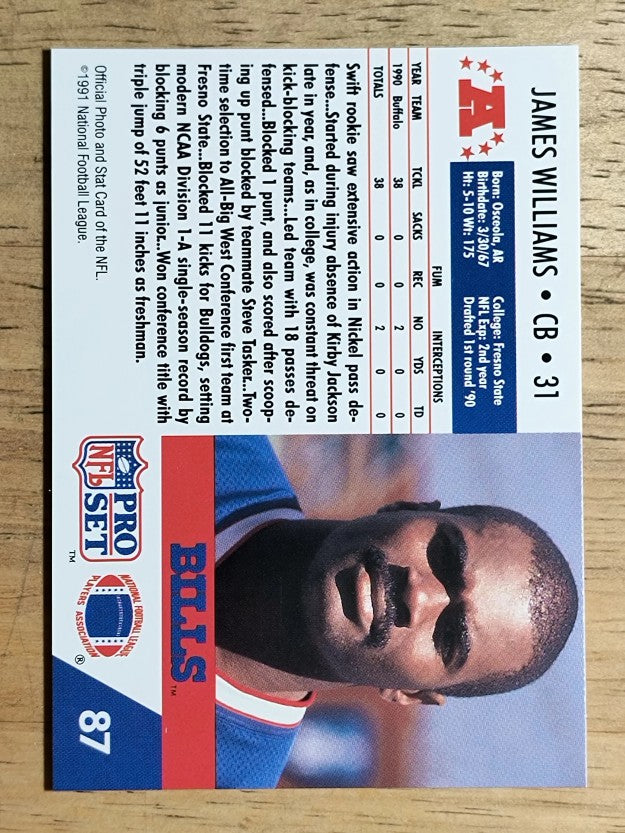 1991 Pro Set #87 James Williams
