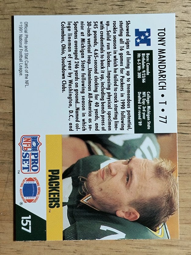 1991 Pro Set #157 Tony Mandarich
