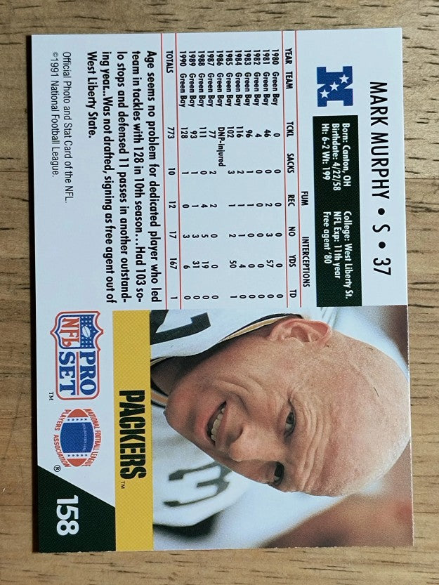 1991 Pro Set #158 Mark Murphy
