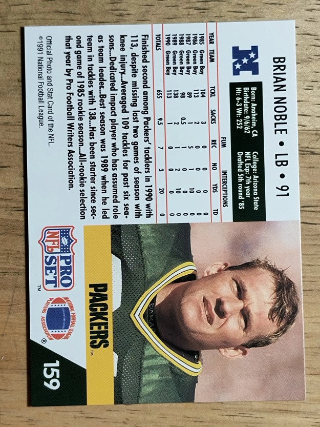 1991 Pro Set #159 Brian Noble