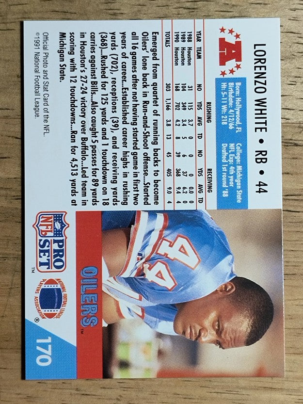 1991 Pro Set #170 Lorenzo White