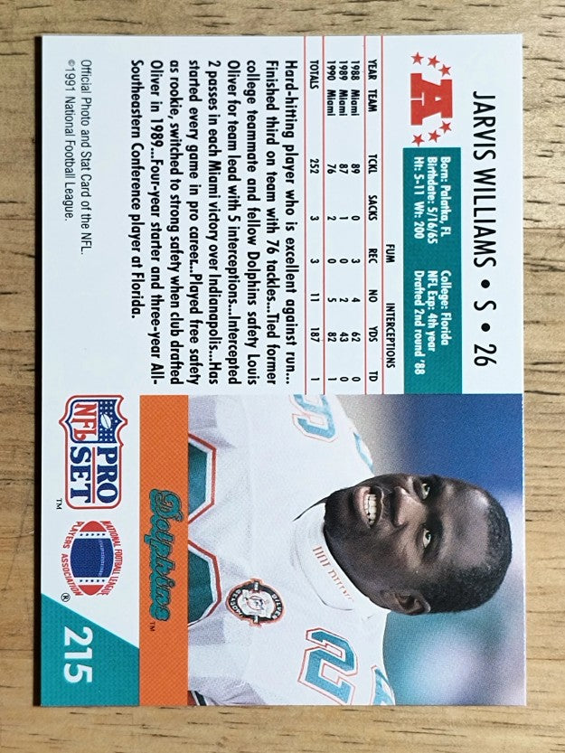 1991 Pro Set #215 Jarvis Williams