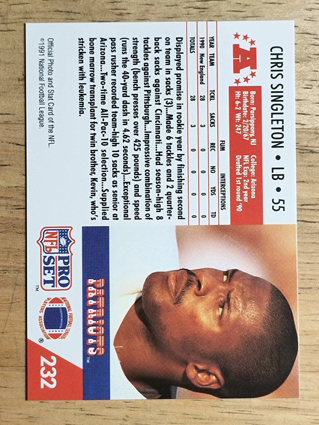 1991 Pro Set #232 Chris Singleton