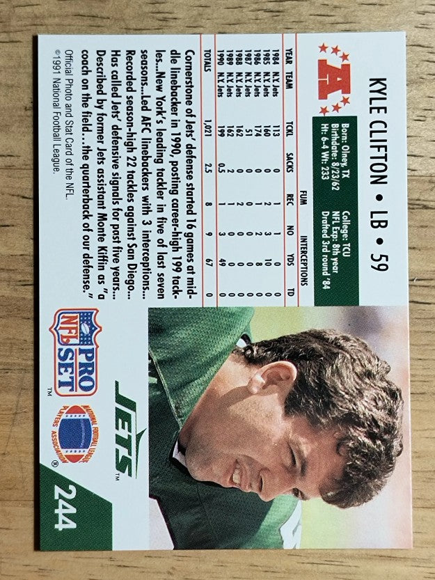 1991 Pro Set #244 Kyle Clifton