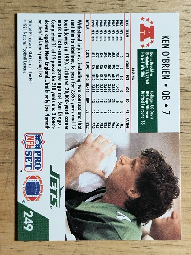 1991 Pro Set #249 Ken O'Brien