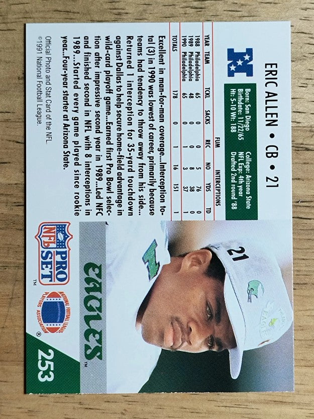 1991 Pro Set #253 Eric Allen