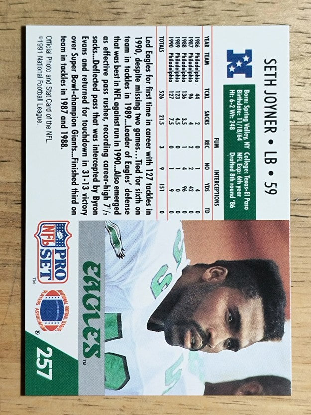 1991 Pro Set #257 Seth Joyner
