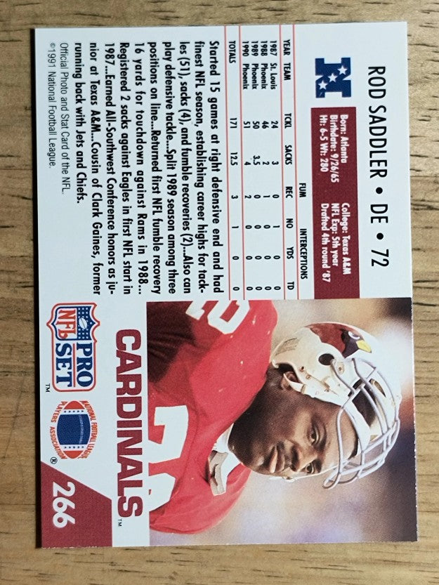 1991 Pro Set #266 Rod Saddler
