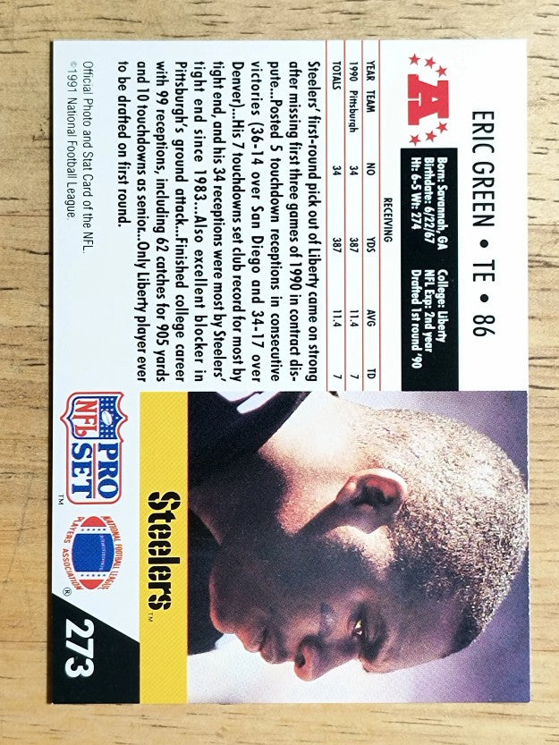 1991 Pro Set #273 Eric Green