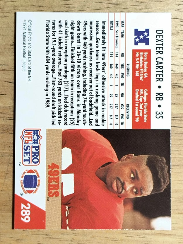 1991 Pro Set #289 Dexter Carter