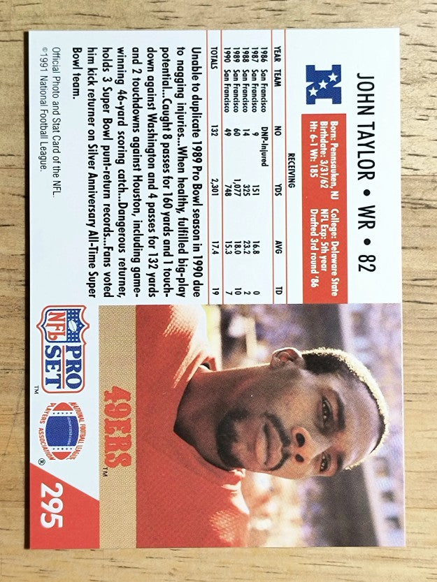 1991 Pro Set #295 John Taylor