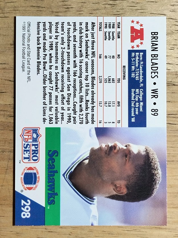 1991 Pro Set #298 Brian Blades