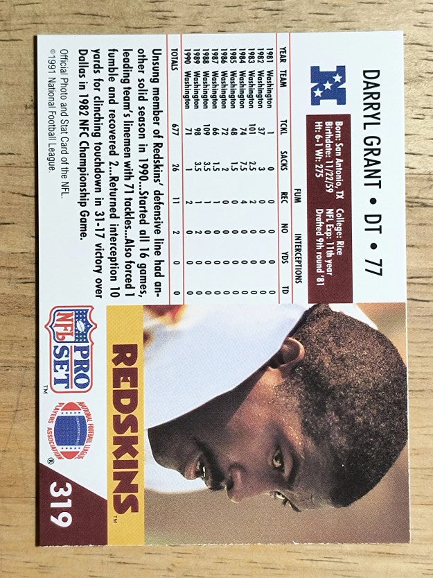 1991 Pro Set #319 Darryl Grant